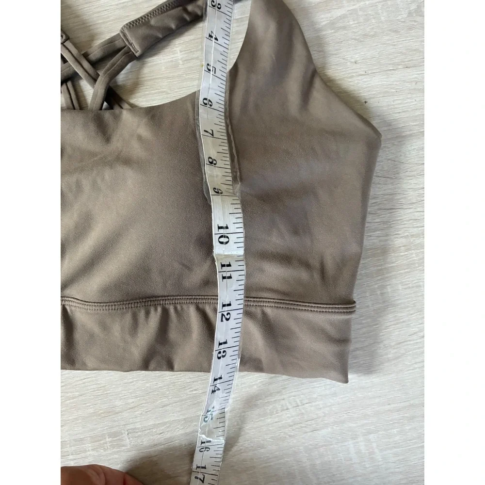 HM Move SoftMove Sports Bra Taupe Brown Strappy Cross Back Medium Support XL